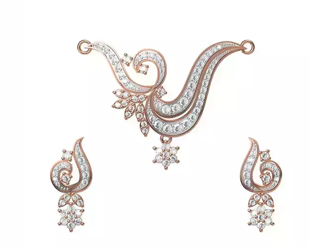 Women Earrings Pendant Set STL JCD Details