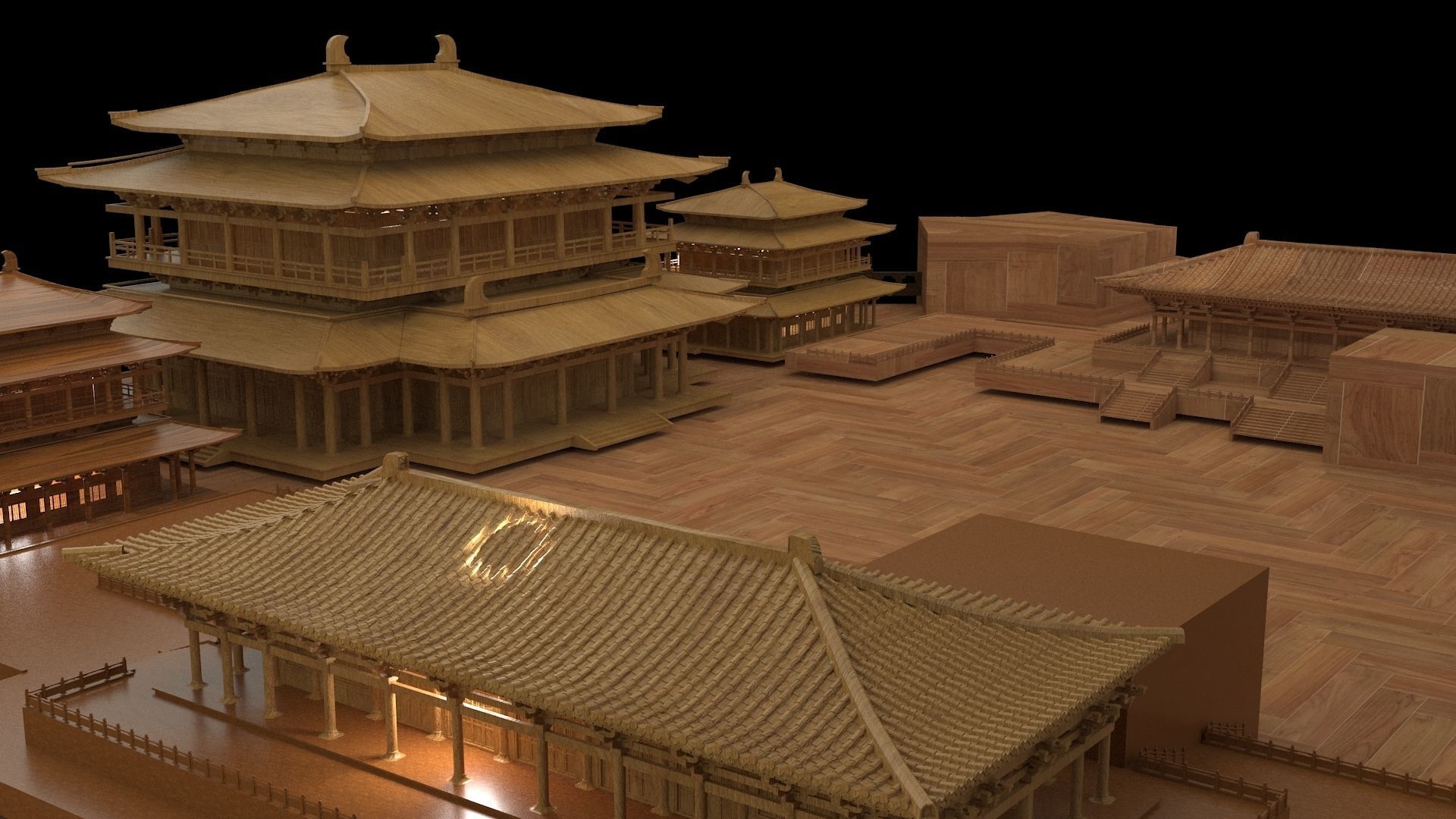  Chinese ancient house  3D model_4