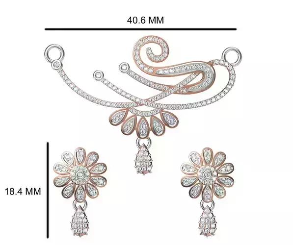 Women Earrings Pendant Set STL JCD Details