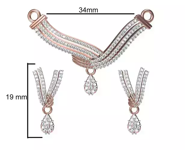 Women Earrings Pendant Set STL JCD Details