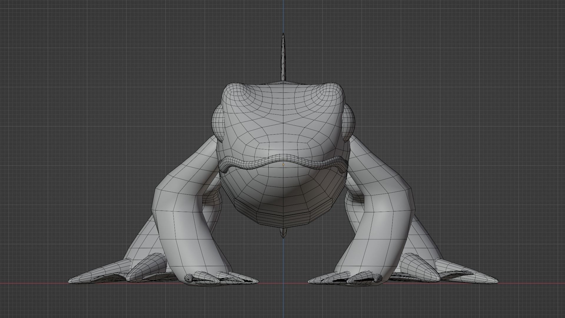 Cute Frog lv2 3D model_3