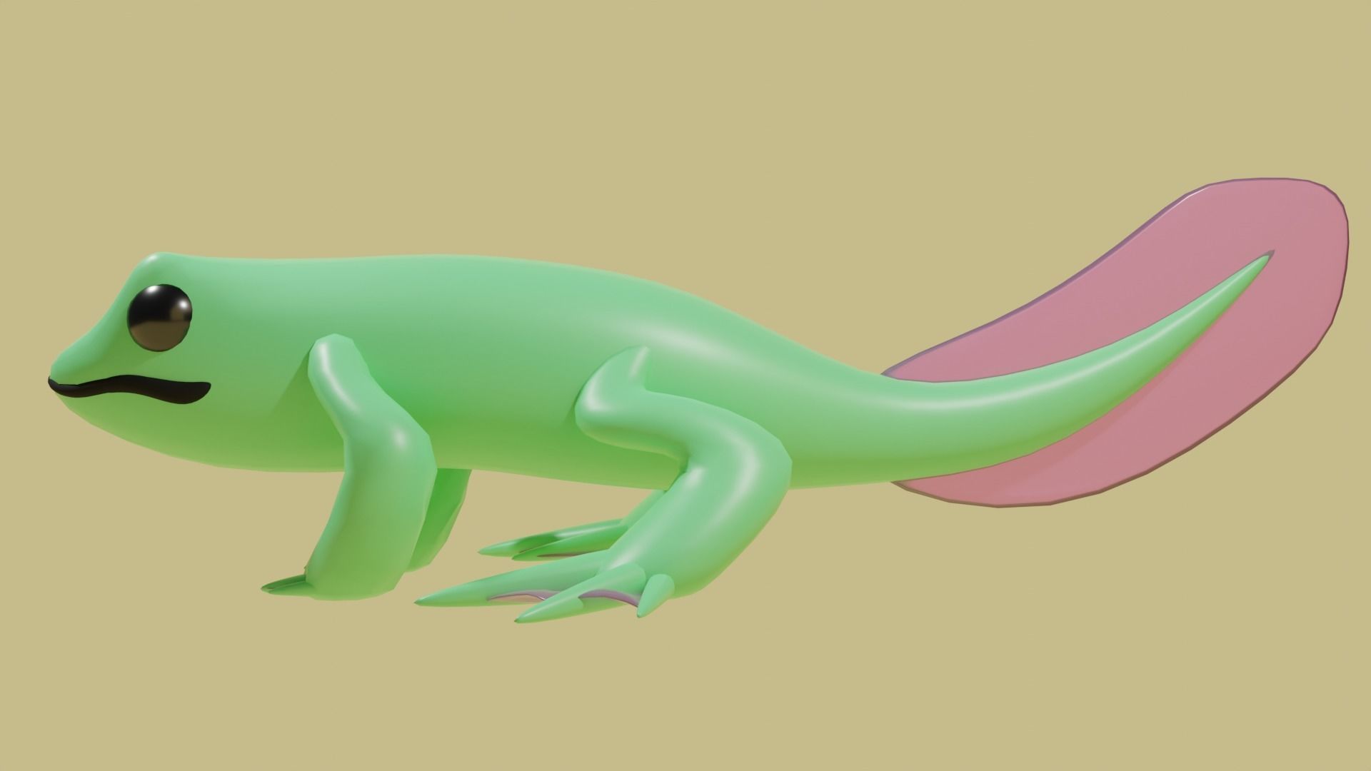 Cute Frog lv2 3D model_4