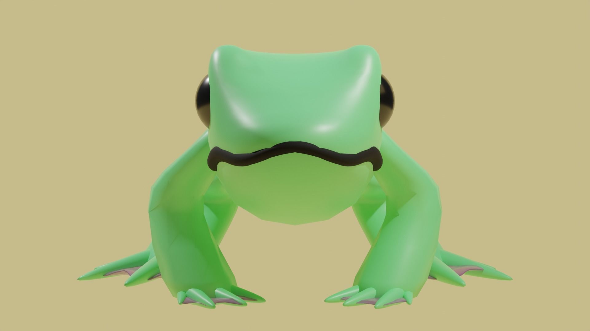 Cute Frog lv2 3D model_2