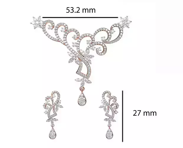 Women Earrings Pendant Set STL JCD Details