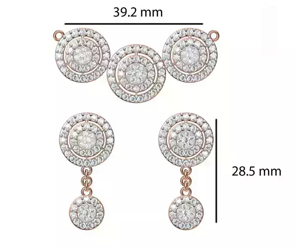 Women Earrings Pendant Set STL JCD Details