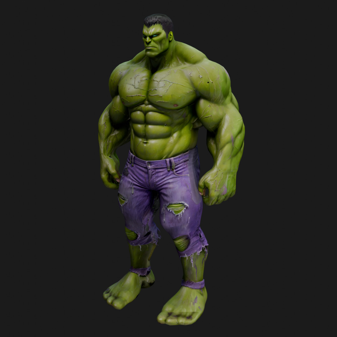 Hulk 3D model Low-poly 3D model_2