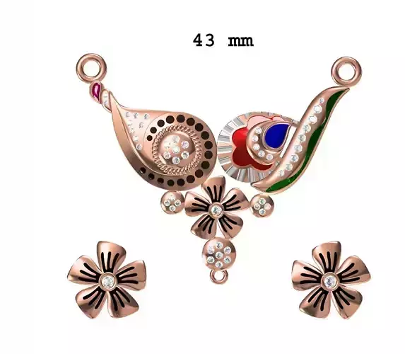 Women Earrings Pendant Set STL JCD Details