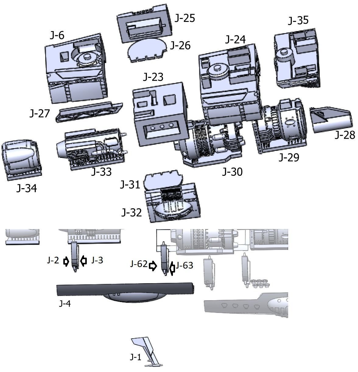 Space Battleship Yamato Full Internal 3D print model_3