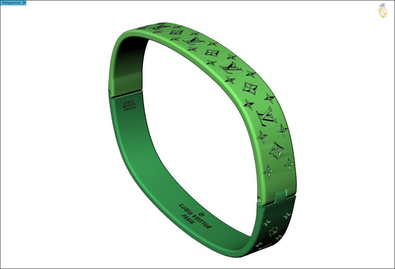LV Bracelet 3D print model_6