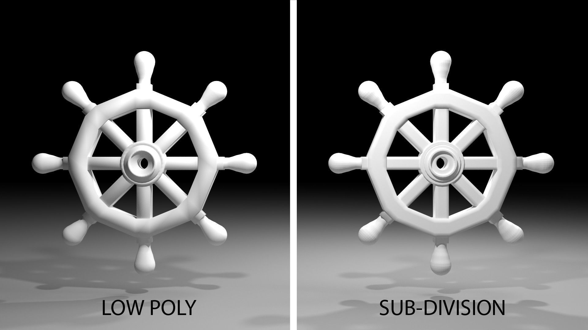 Ship Wheel 3 3D model_4