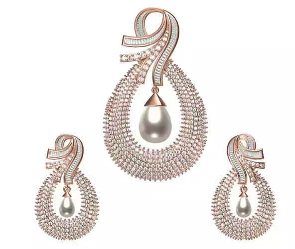 Women Earrings Pendant Set STL JCD Details