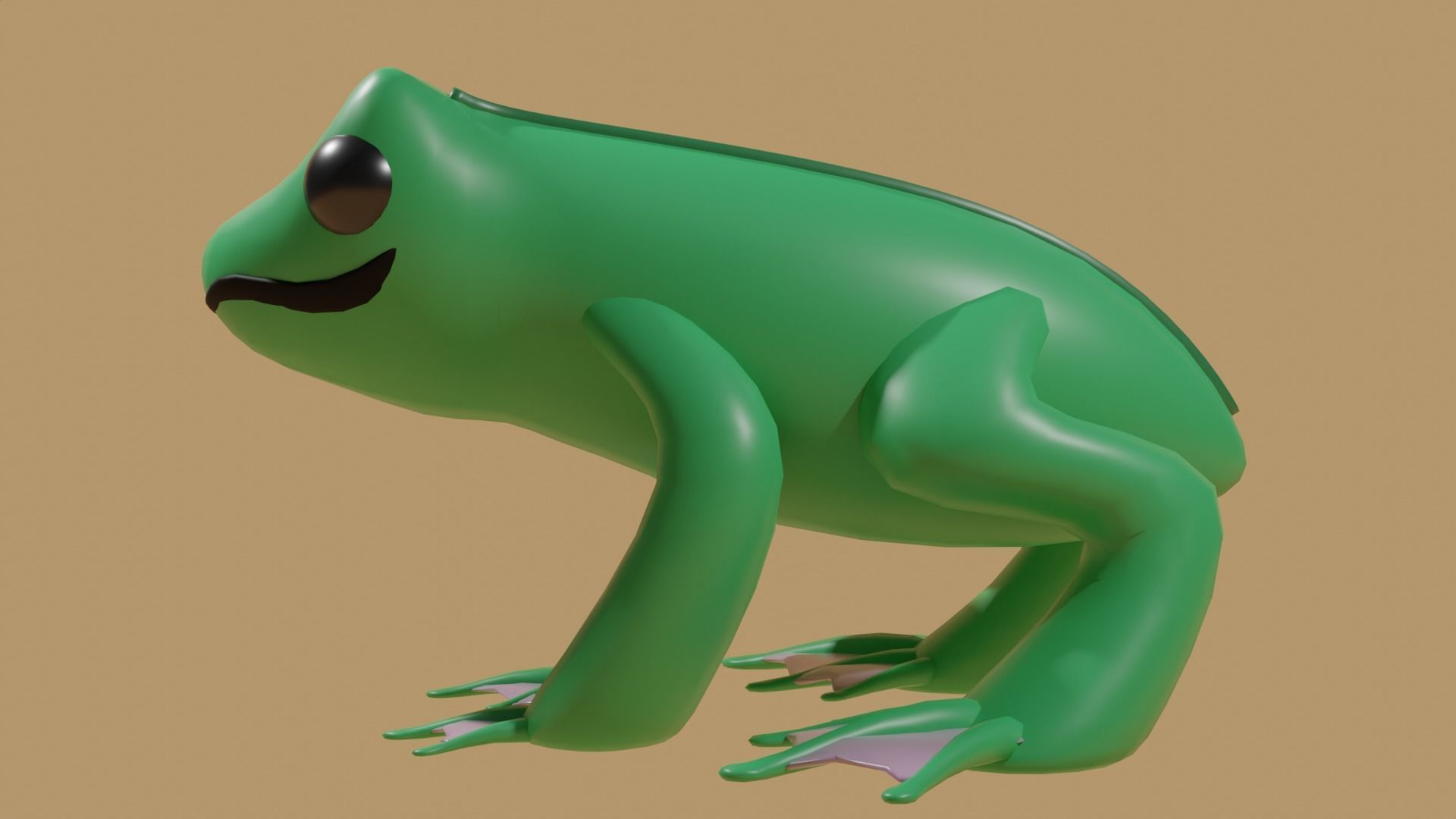 Cute Frog family set 3D model_40