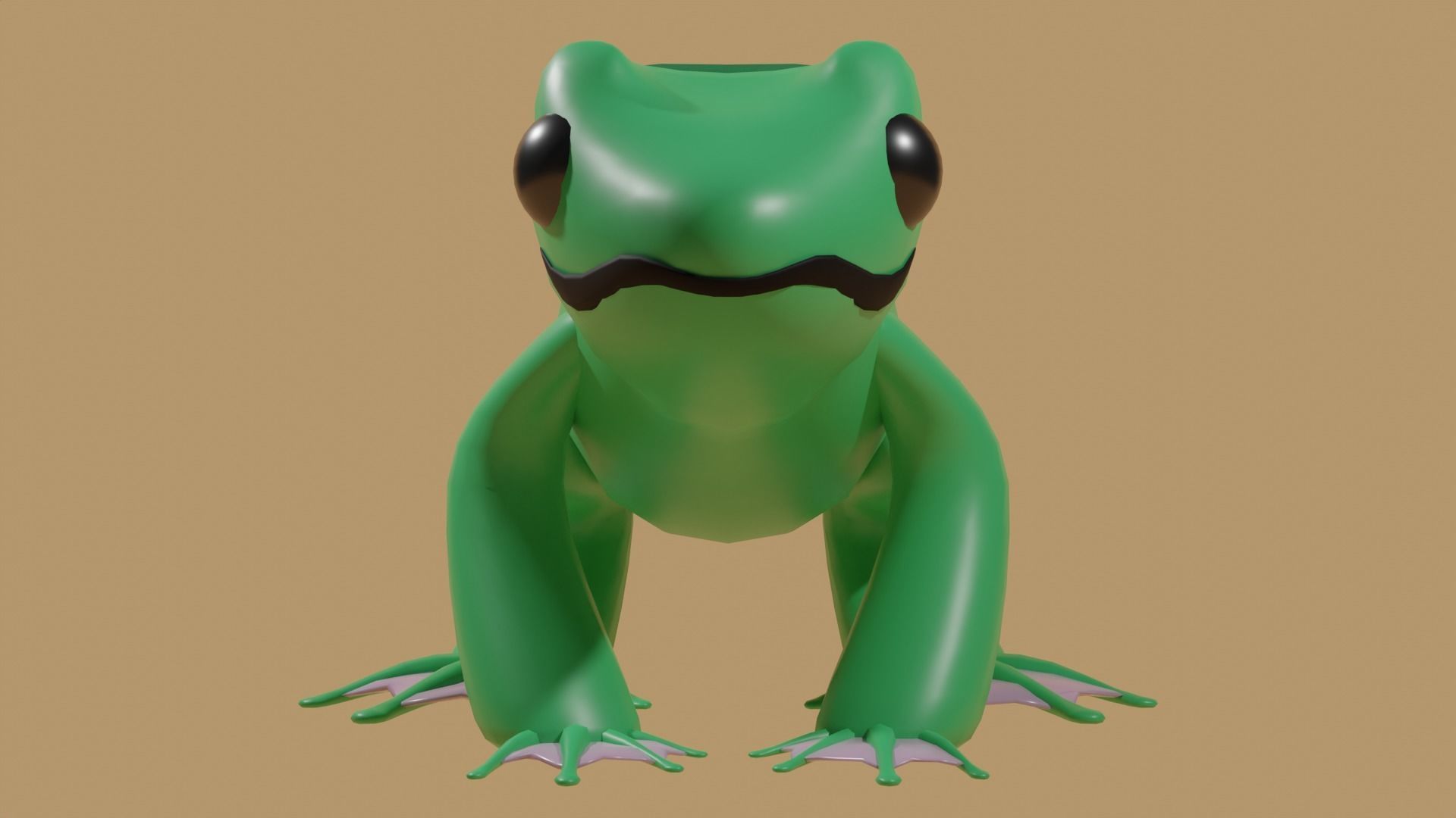 Cute Frog family set 3D model_38