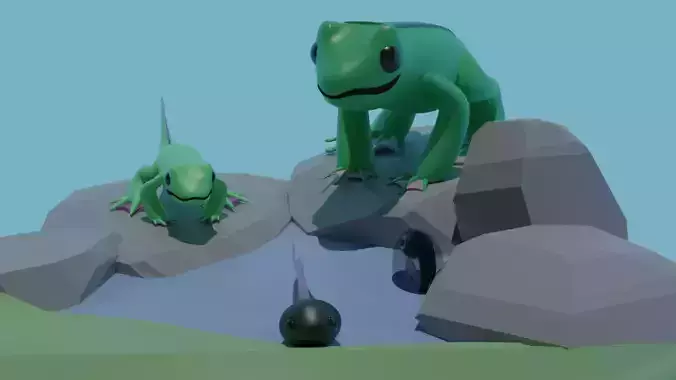 Cute Frog family set