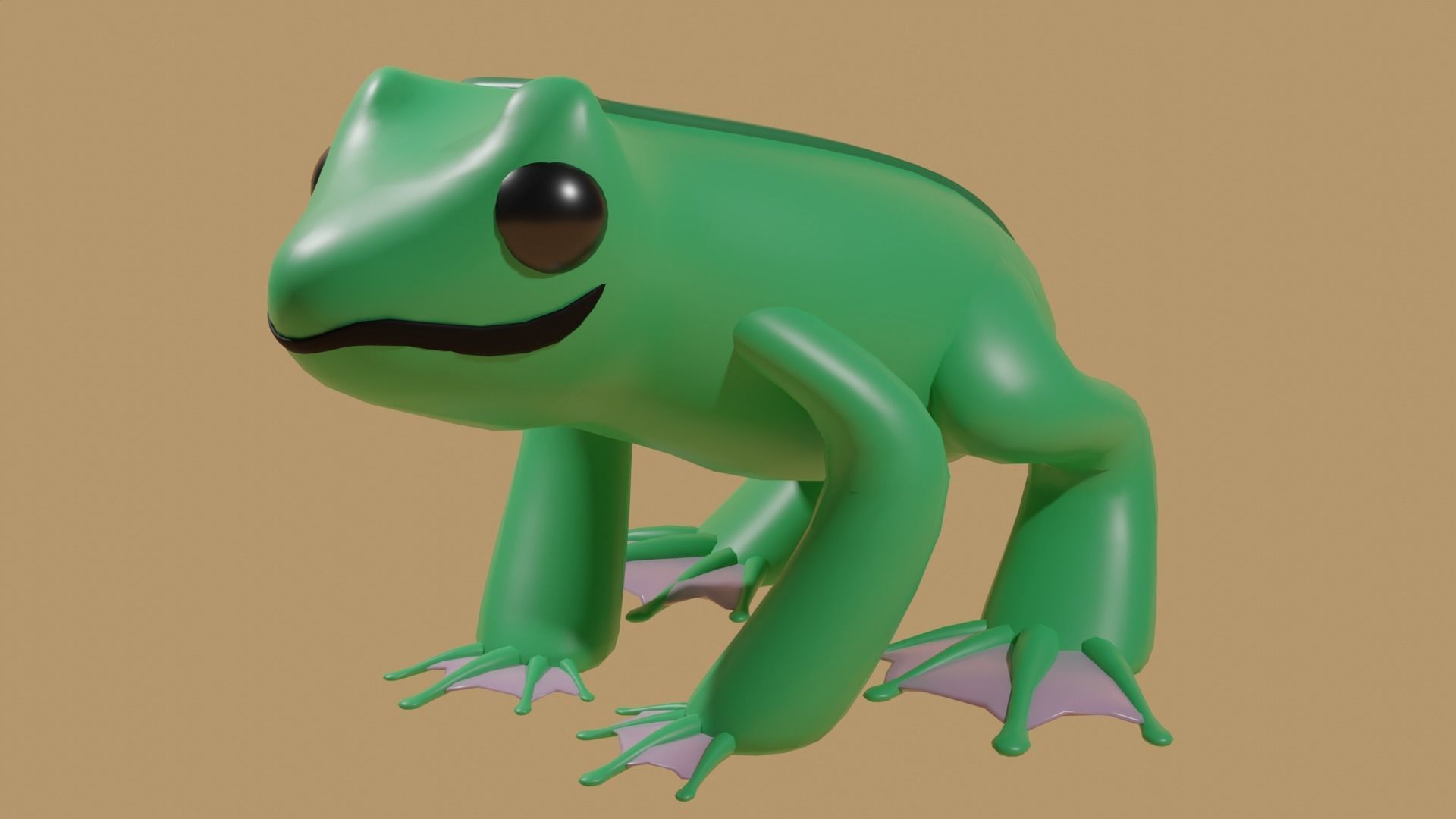 Cute Frog family set 3D model_36