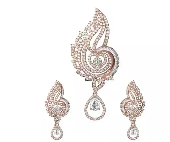 Women Earrings Pendant Set STL JCD Details