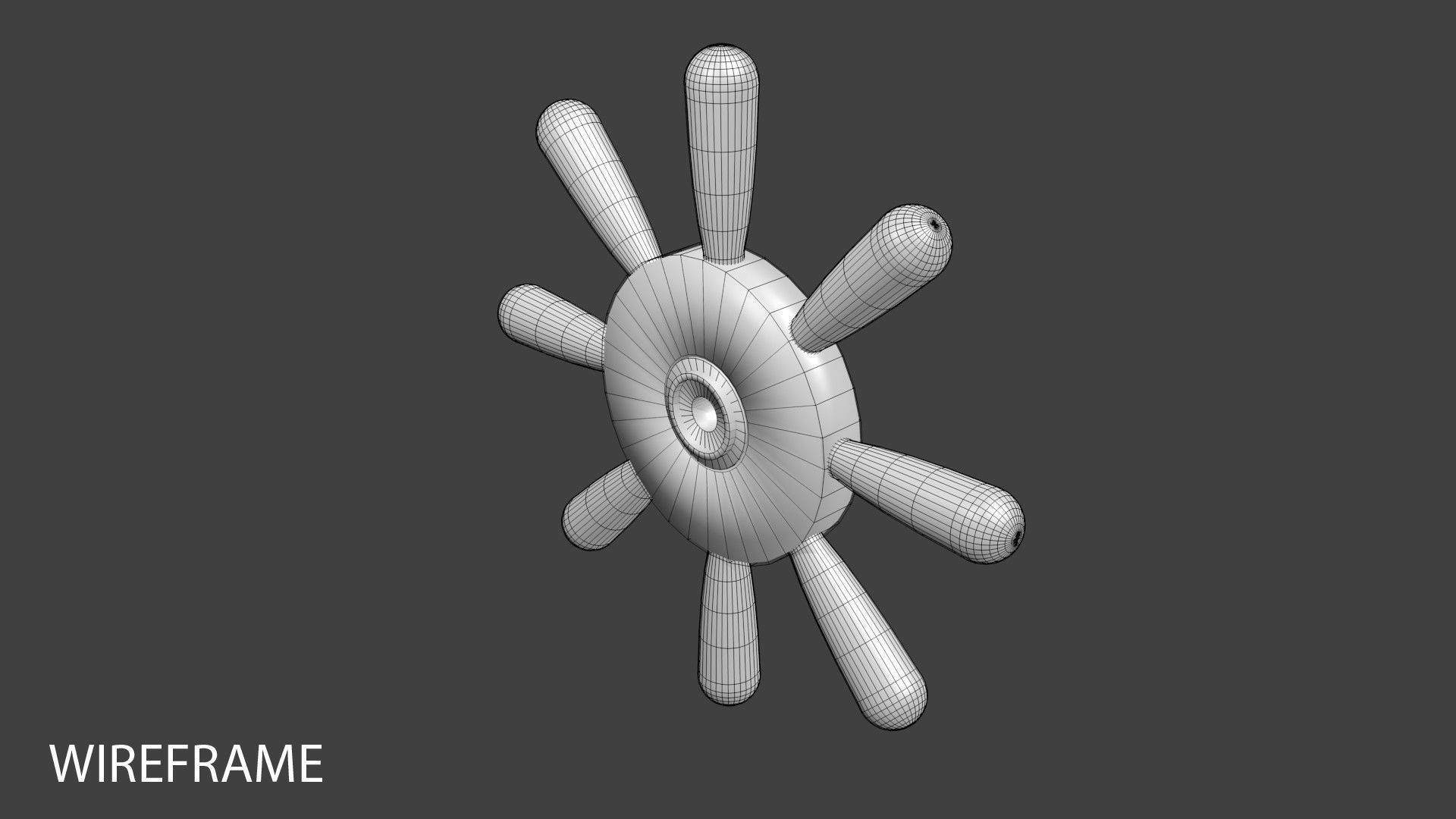 Ship Wheel 5 3D model_3
