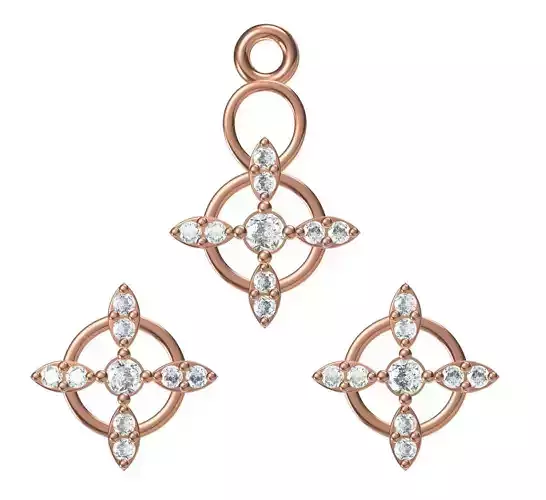 Women Earrings Pendant Set STL JCD Details