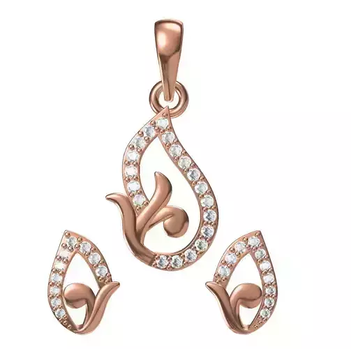 Women Earrings Pendant Set STL JCD Details