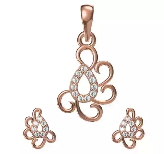 Women Earrings Pendant Set STL JCD Details