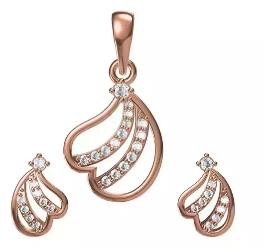 Women Earrings Pendant Set STL JCD Details