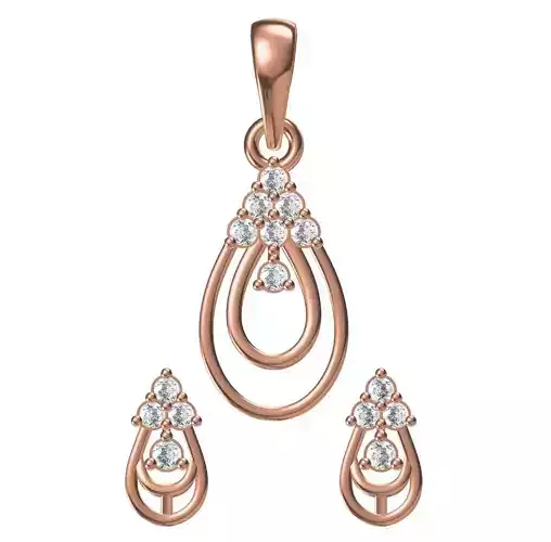 Women Earrings Pendant Set STL JCD Details