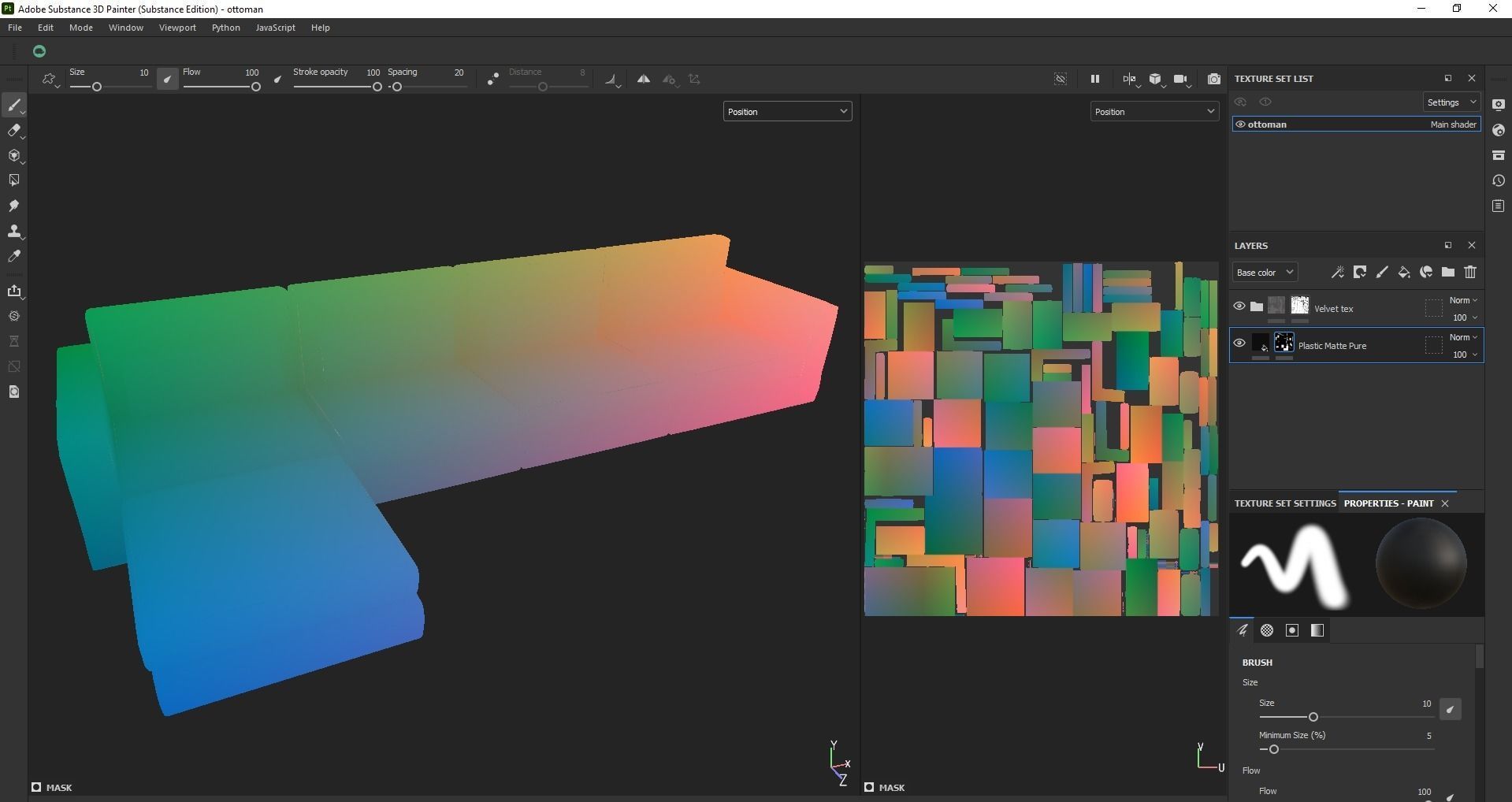 modular sofa - sectional sofa - ottoman sofa - chaise lounge Low-poly 3D model_26