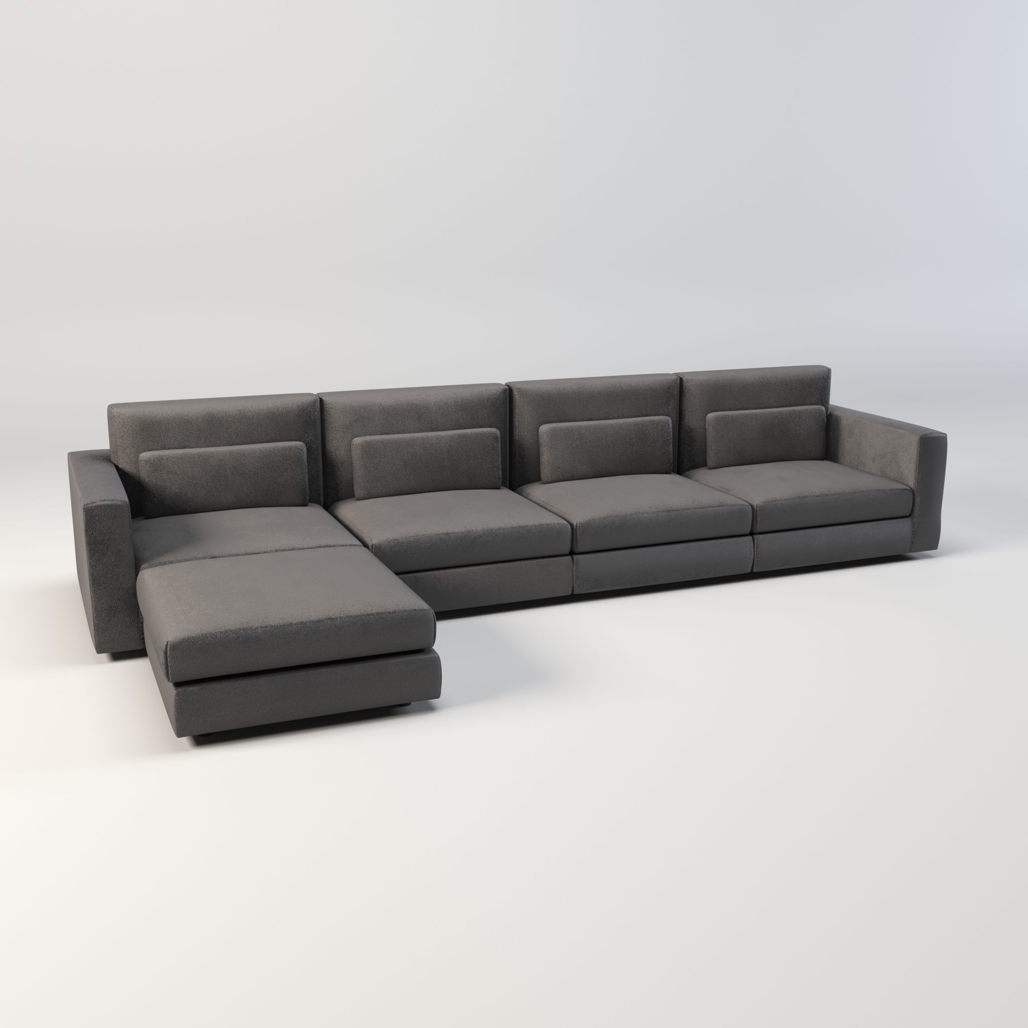 modular sofa - sectional sofa - ottoman sofa - chaise lounge Low-poly 3D model_3
