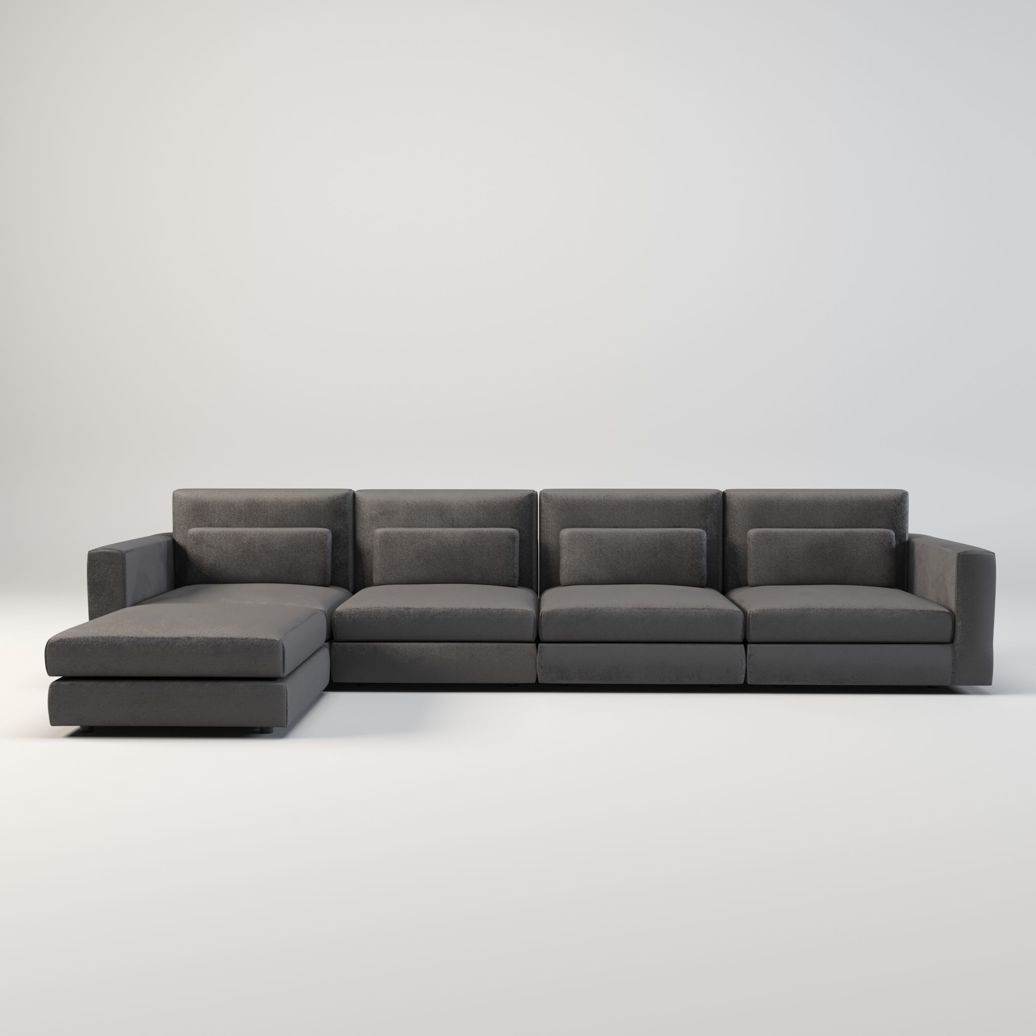 modular sofa - sectional sofa - ottoman sofa - chaise lounge Low-poly 3D model_2
