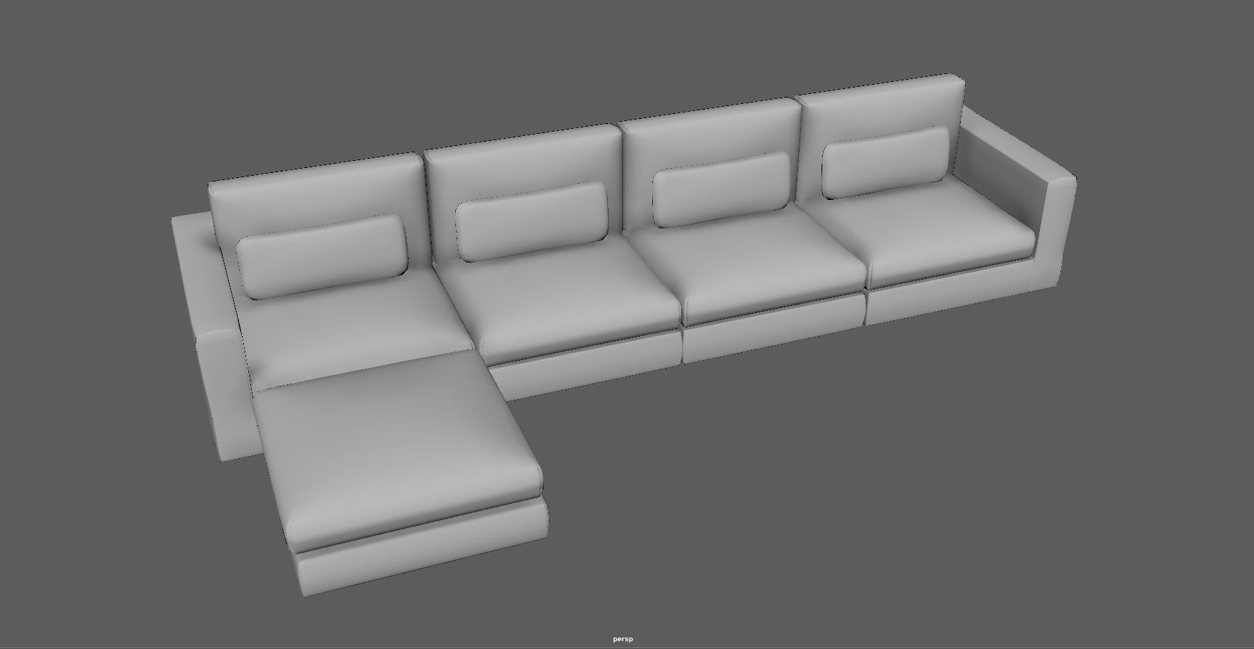 modular sofa - sectional sofa - ottoman sofa - chaise lounge Low-poly 3D model_22