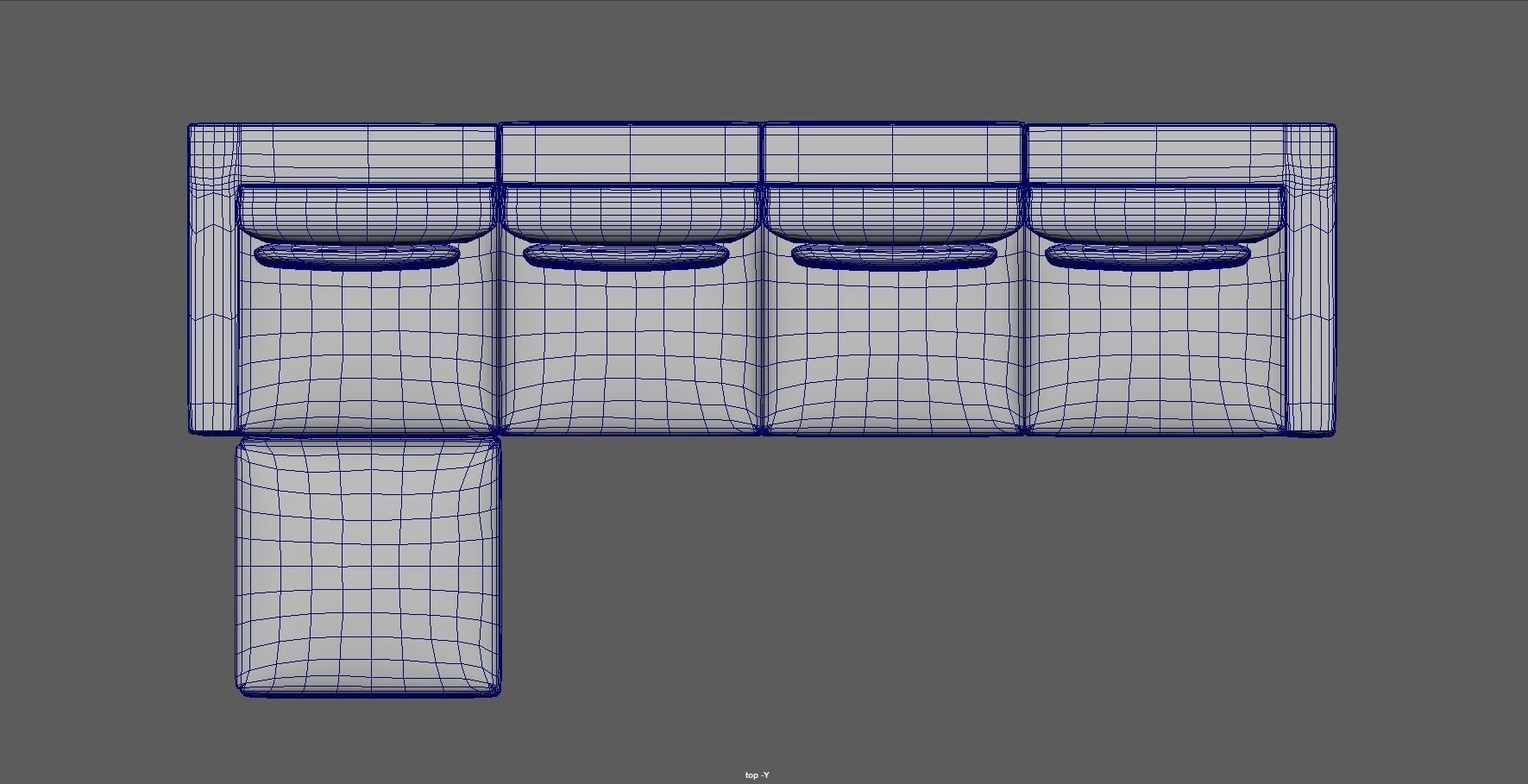 modular sofa - sectional sofa - ottoman sofa - chaise lounge Low-poly 3D model_27