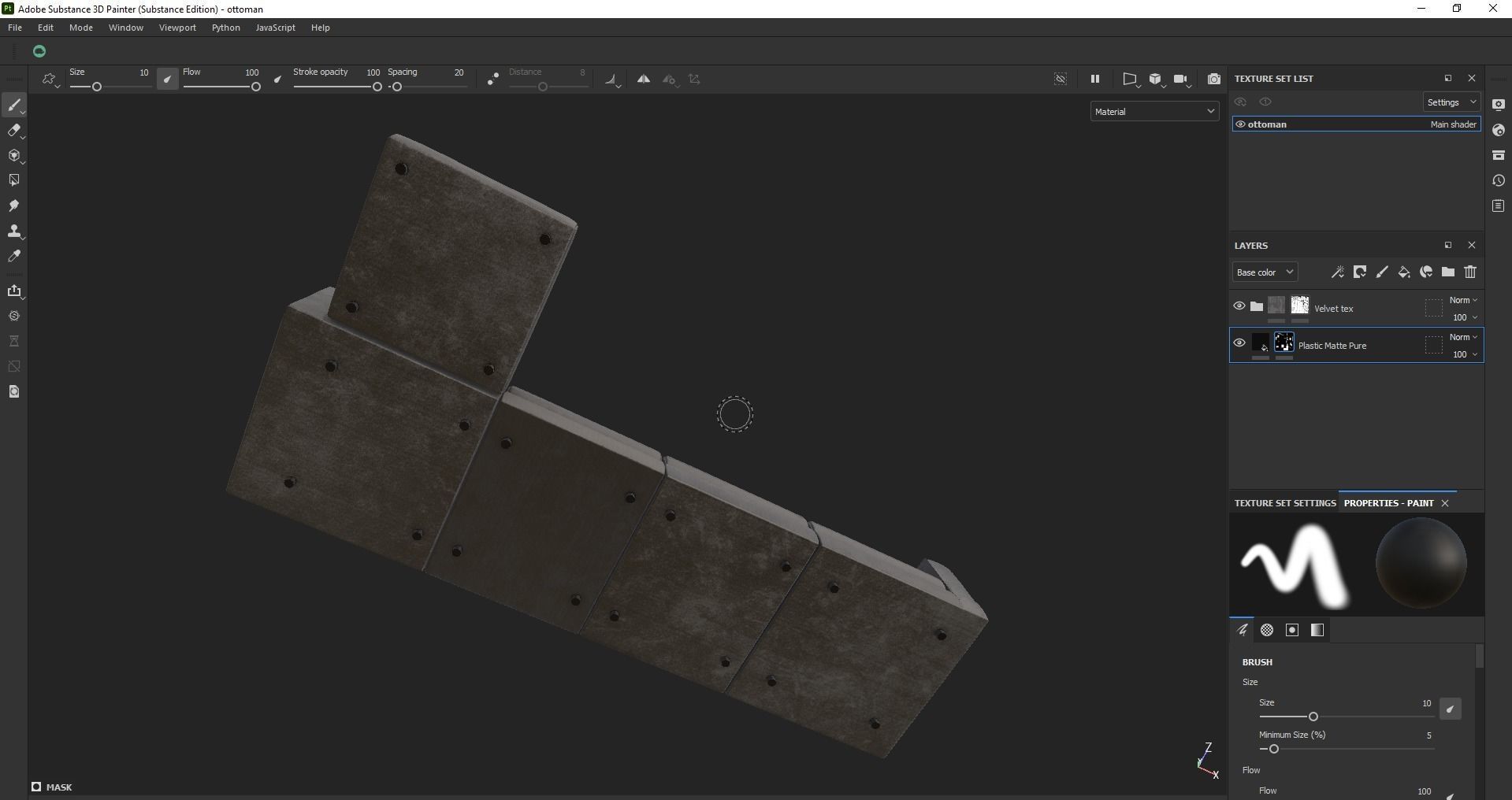 modular sofa - sectional sofa - ottoman sofa - chaise lounge Low-poly 3D model_11