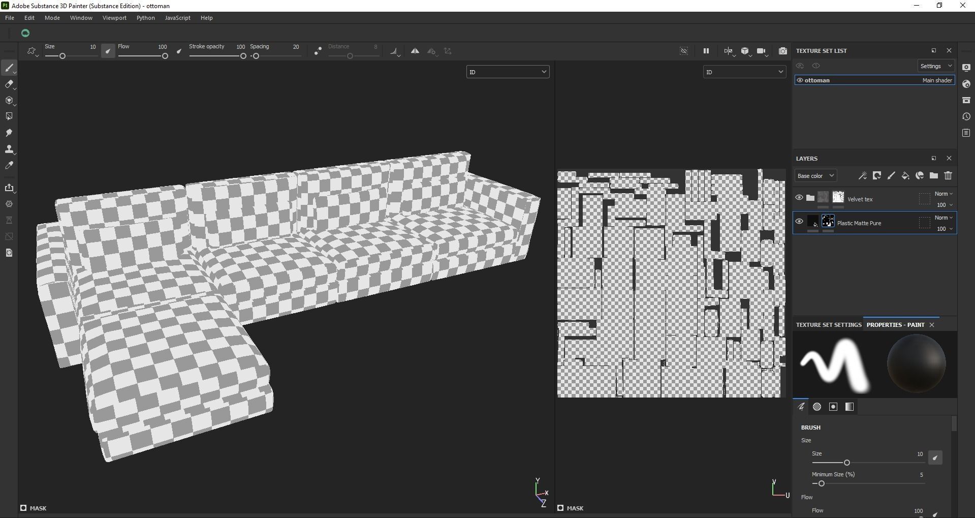 modular sofa - sectional sofa - ottoman sofa - chaise lounge Low-poly 3D model_21