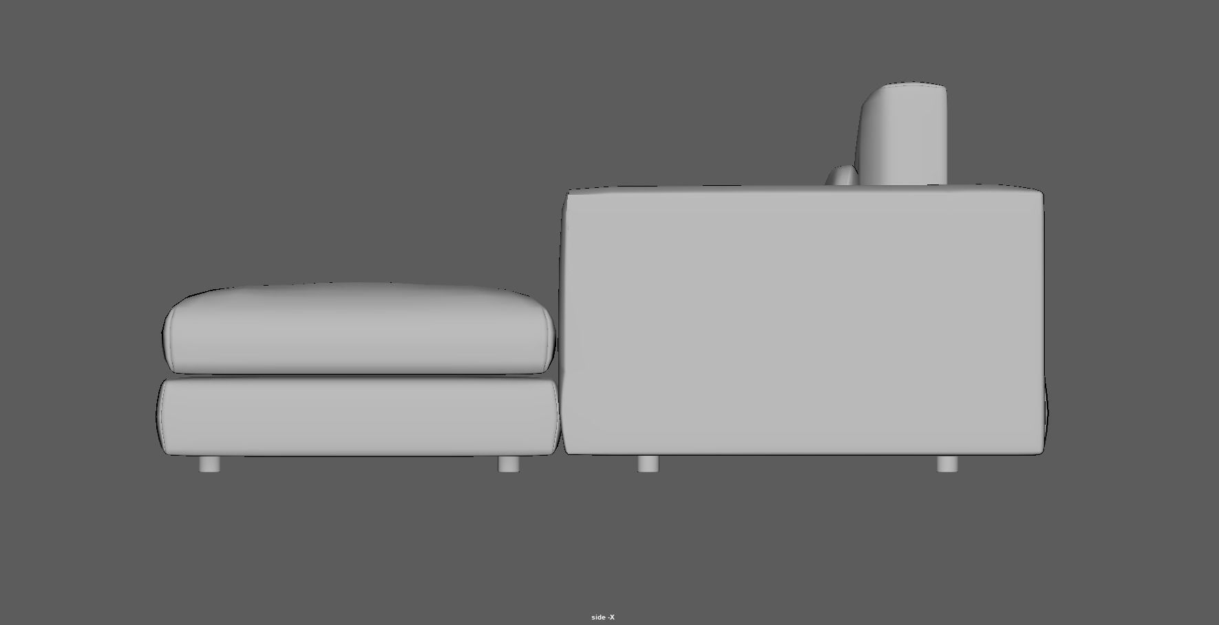 modular sofa - sectional sofa - ottoman sofa - chaise lounge Low-poly 3D model_15