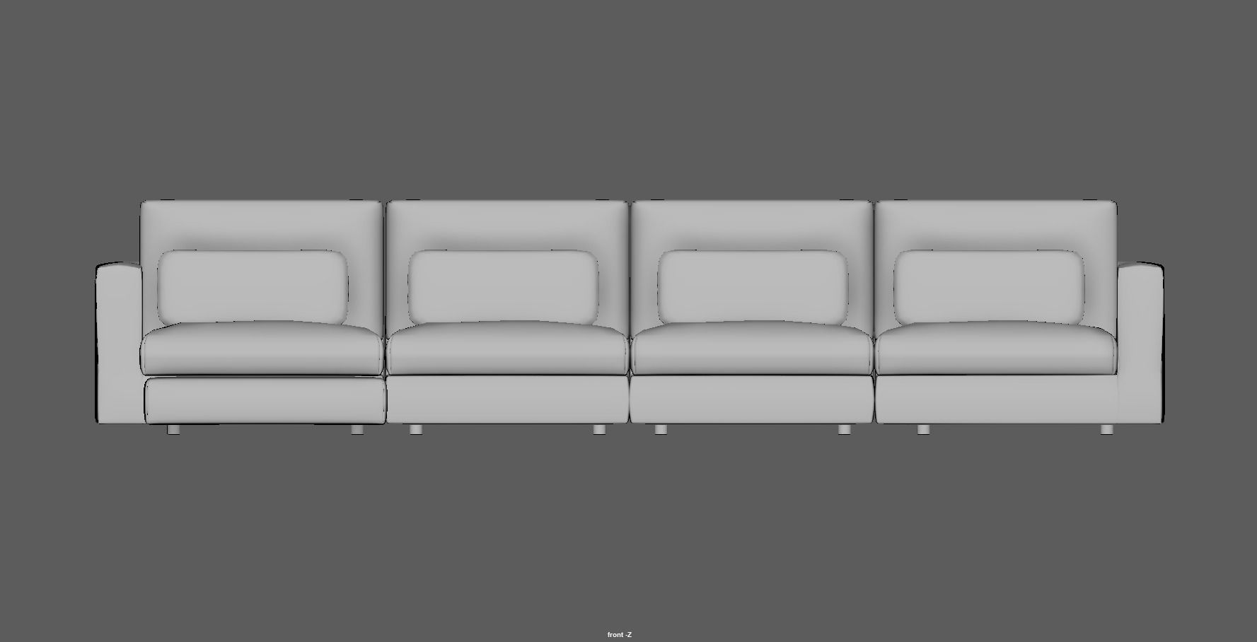 modular sofa - sectional sofa - ottoman sofa - chaise lounge Low-poly 3D model_9