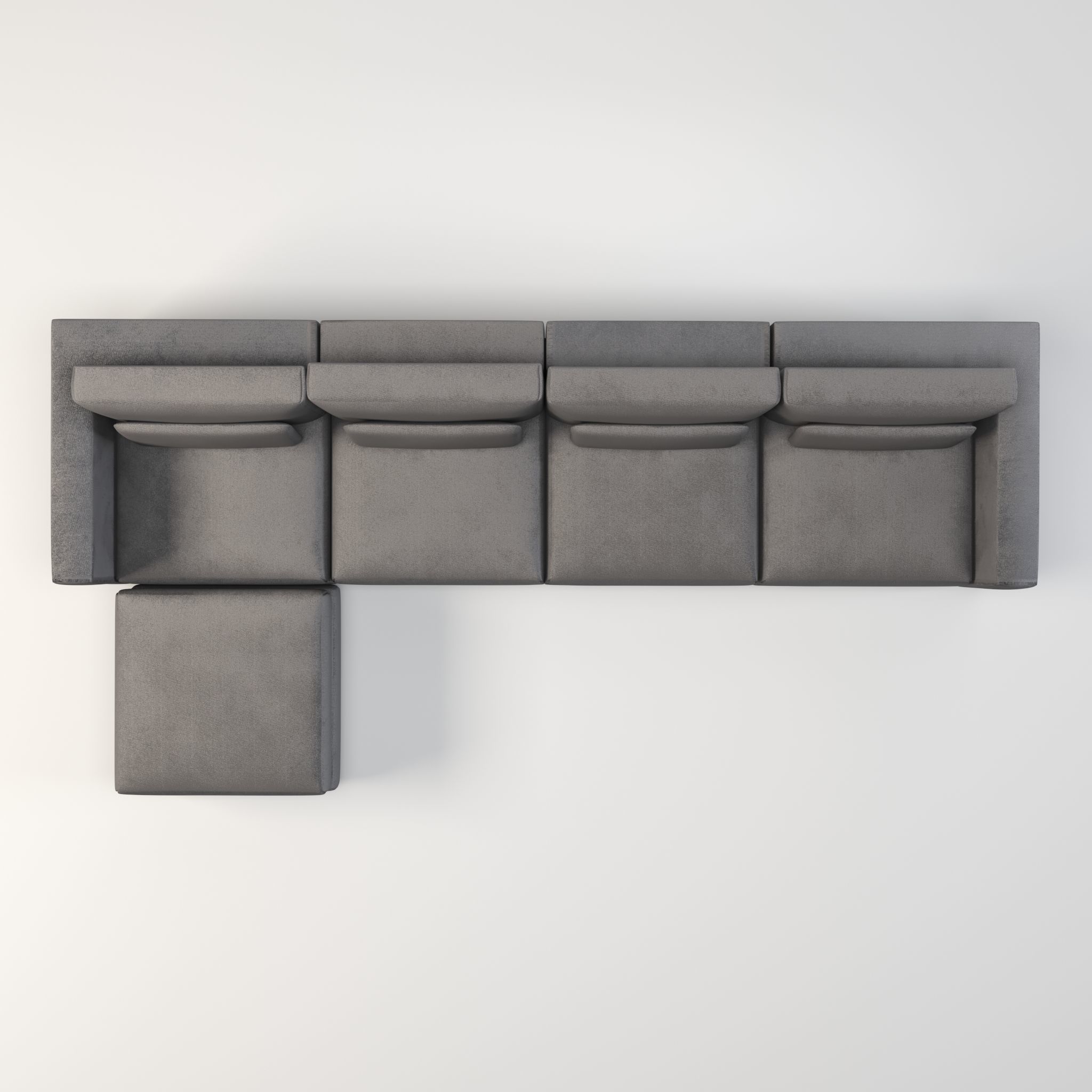 modular sofa - sectional sofa - ottoman sofa - chaise lounge Low-poly 3D model_4