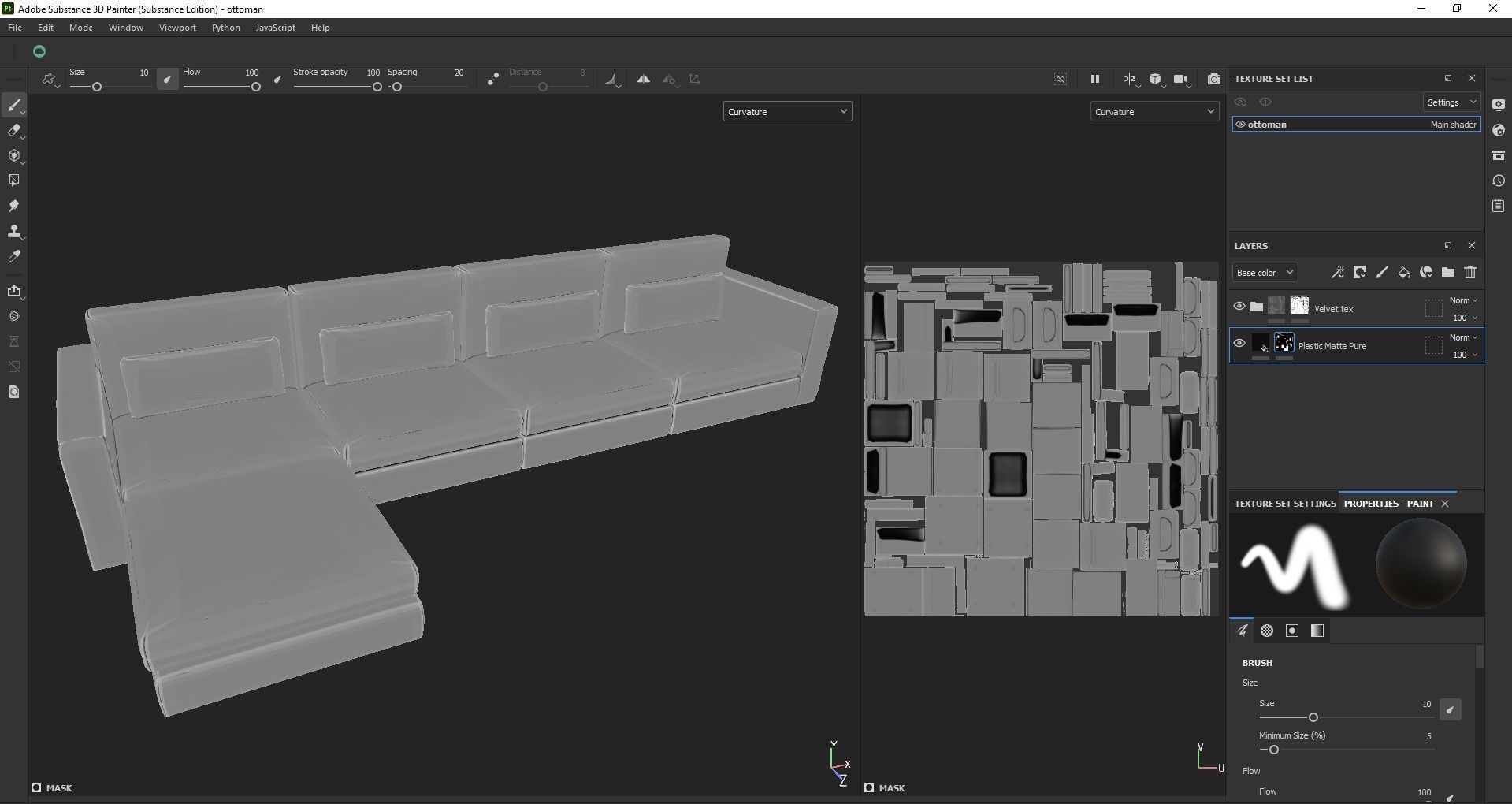 modular sofa - sectional sofa - ottoman sofa - chaise lounge Low-poly 3D model_16