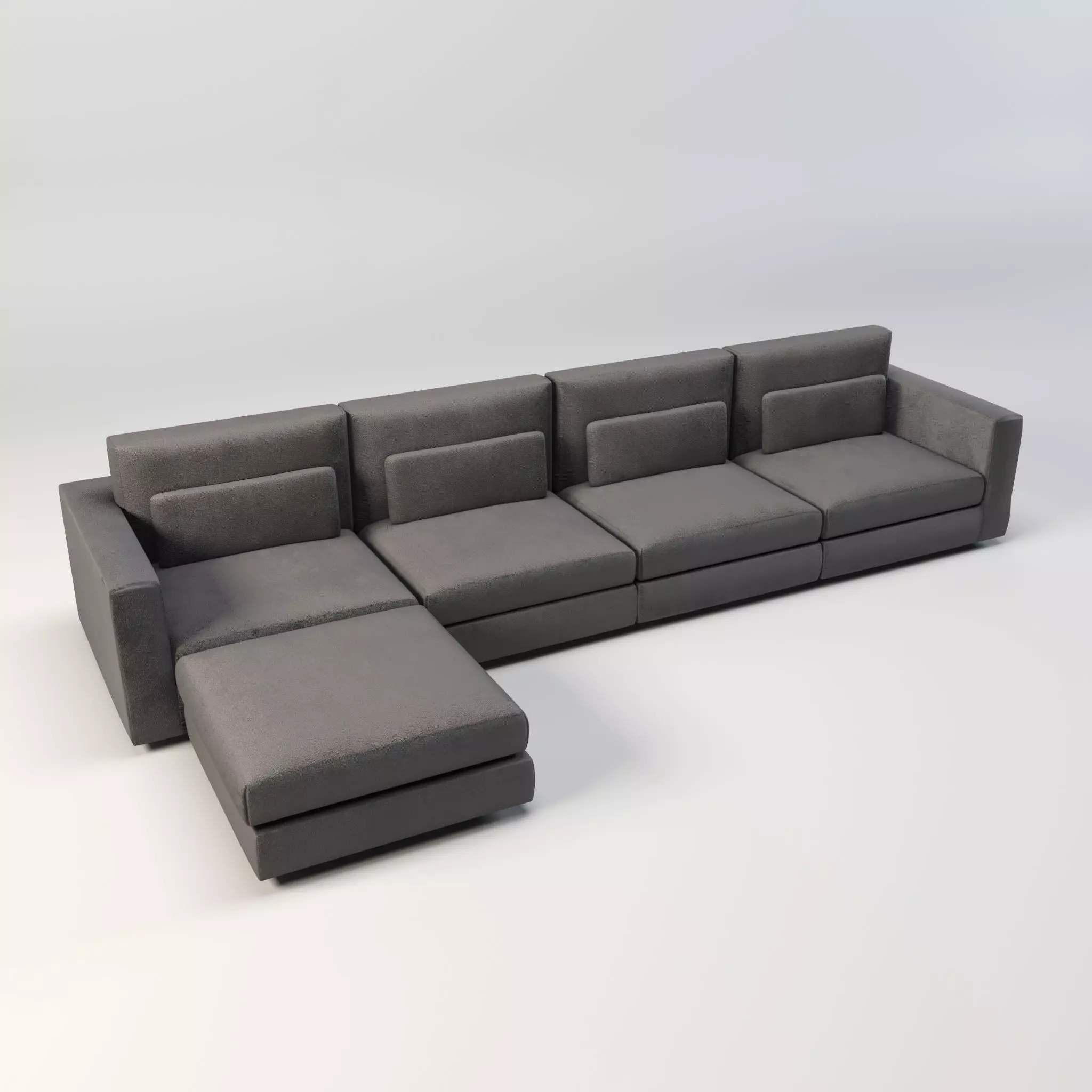 modular sofa - sectional sofa - ottoman sofa - chaise lounge Low-poly 3D model_0