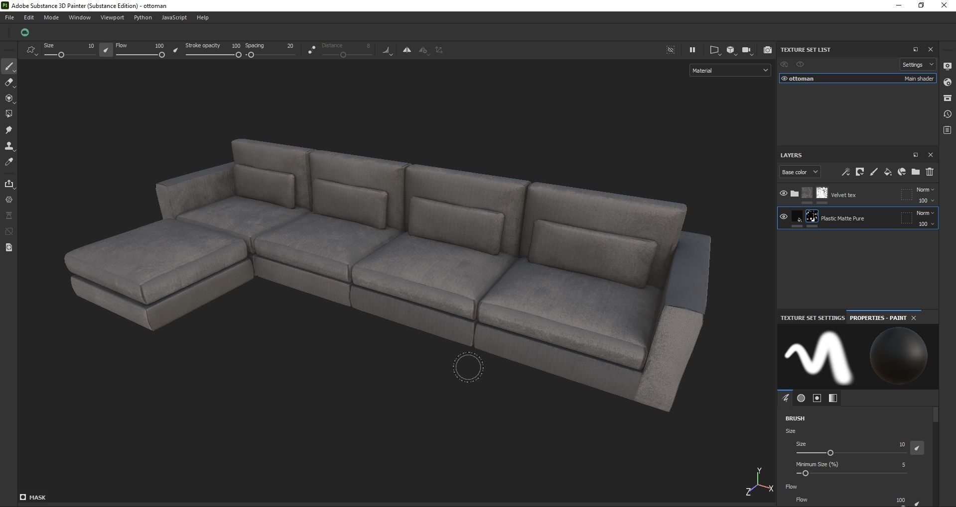 modular sofa - sectional sofa - ottoman sofa - chaise lounge Low-poly 3D model_28