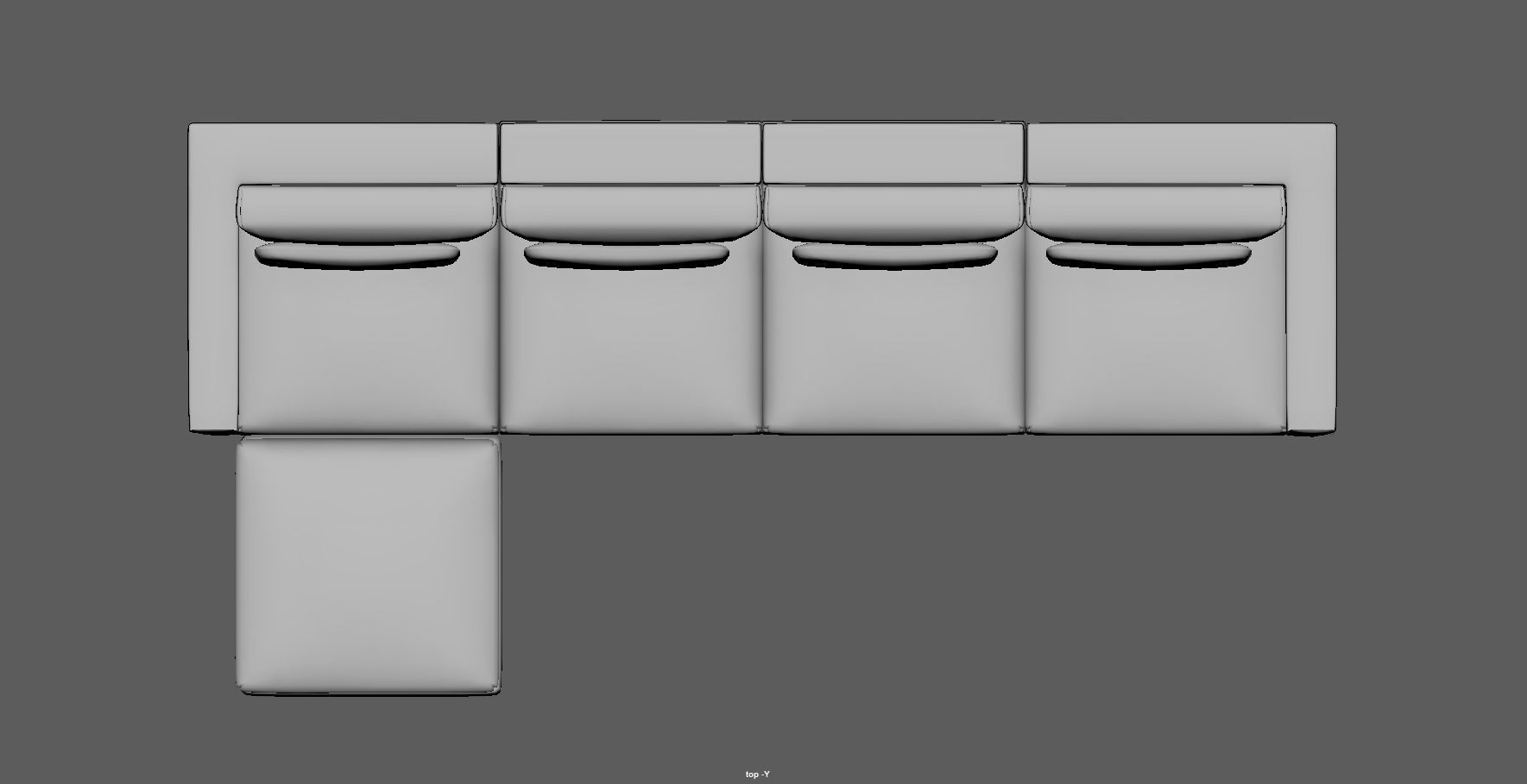 modular sofa - sectional sofa - ottoman sofa - chaise lounge Low-poly 3D model_14