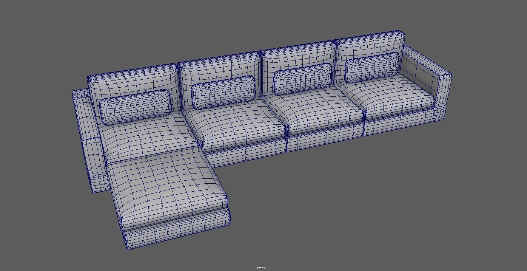 modular sofa - sectional sofa - ottoman sofa - chaise lounge Low-poly 3D model_10