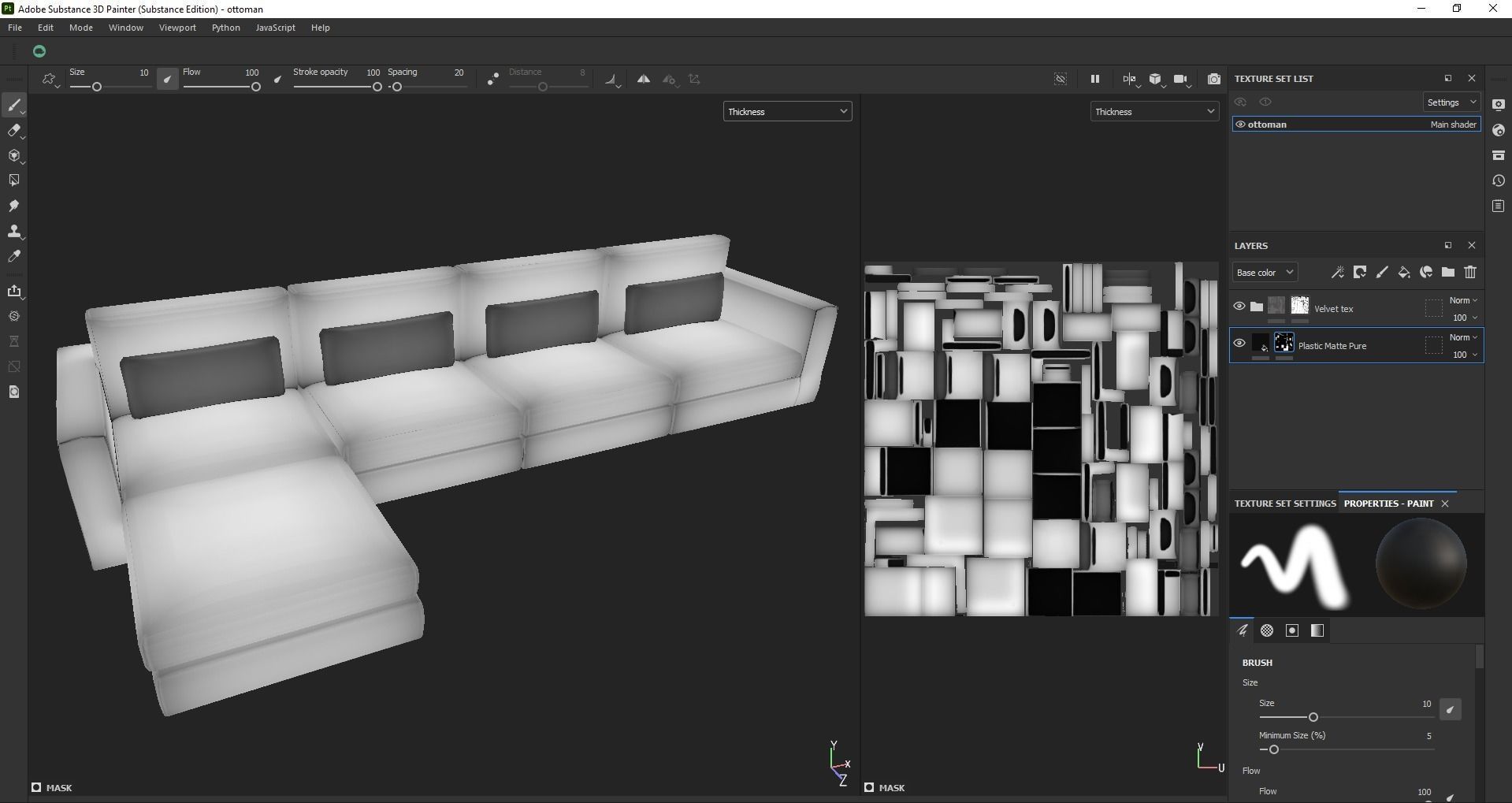 modular sofa - sectional sofa - ottoman sofa - chaise lounge Low-poly 3D model_18