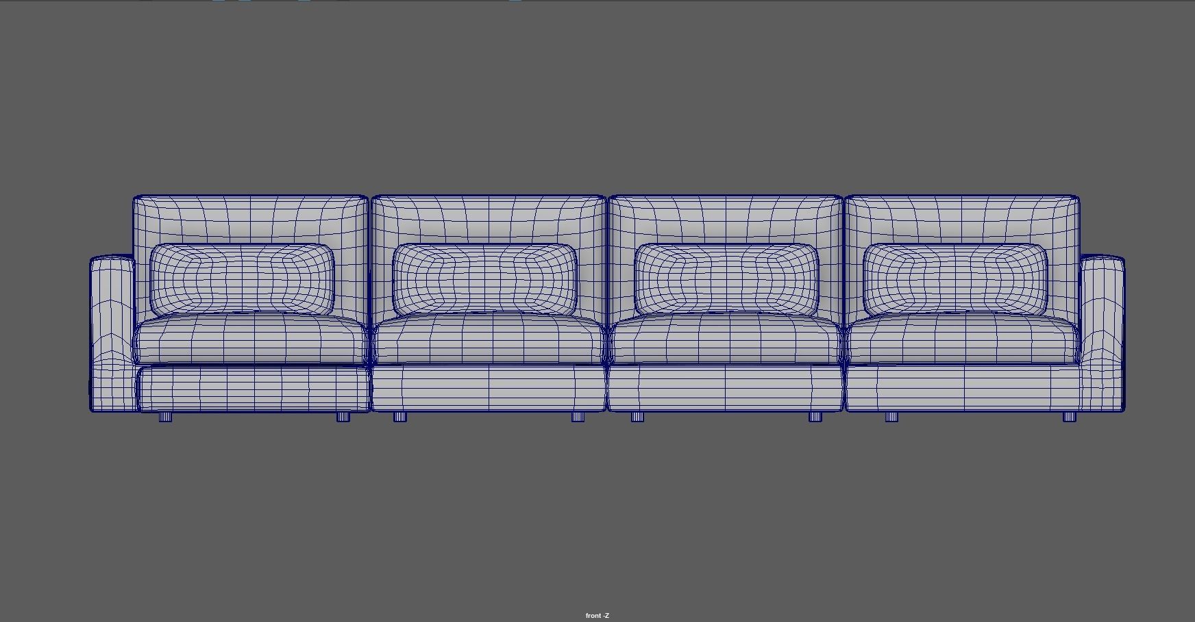 modular sofa - sectional sofa - ottoman sofa - chaise lounge Low-poly 3D model_19