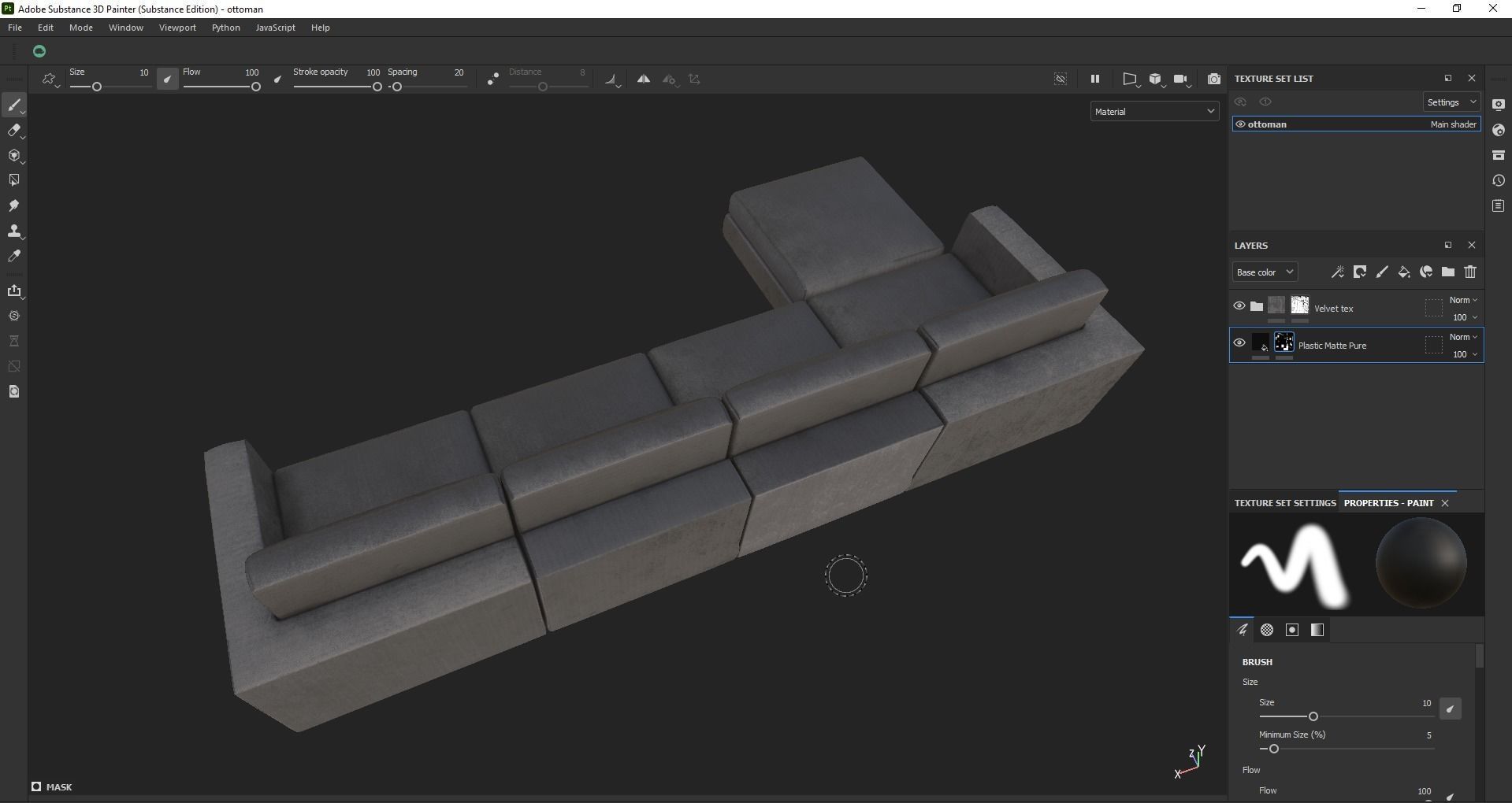 modular sofa - sectional sofa - ottoman sofa - chaise lounge Low-poly 3D model_24