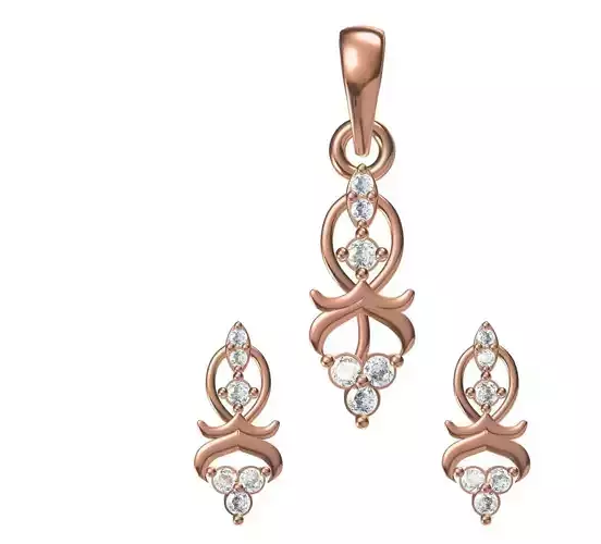 Women Earrings Pendant Set STL JCD Details