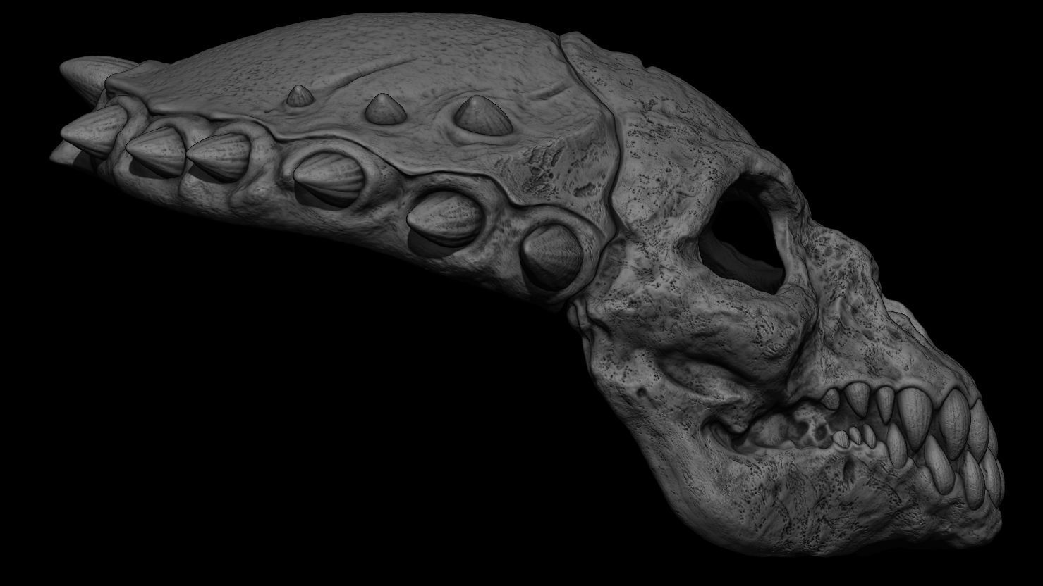 3D PRINTABLE SHAMAN PREDATOR BIOMASK AND SKULL AXE PREDATOR 2 3D print model_18