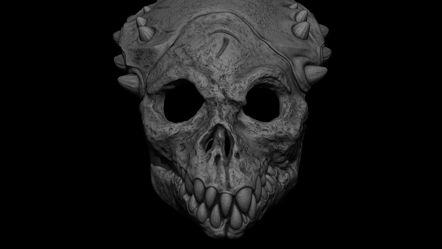 3D PRINTABLE SHAMAN PREDATOR BIOMASK AND SKULL AXE PREDATOR 2 3D print model_16