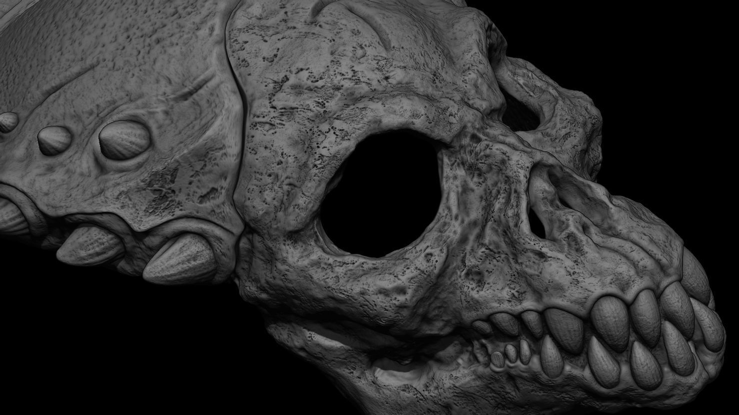 3D PRINTABLE SHAMAN PREDATOR BIOMASK AND SKULL AXE PREDATOR 2 3D print model_9