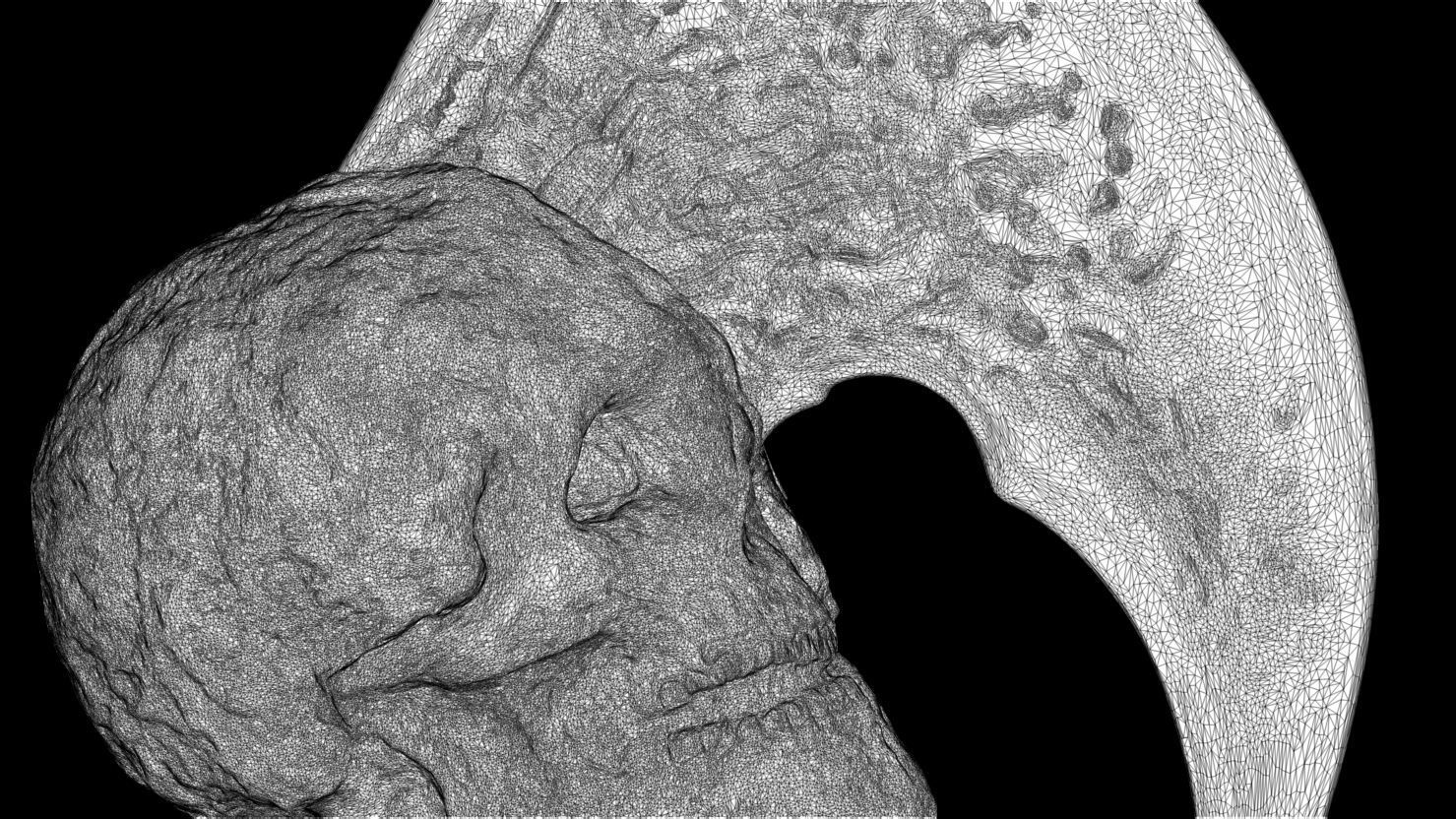 3D PRINTABLE SHAMAN PREDATOR BIOMASK AND SKULL AXE PREDATOR 2 3D print model_32