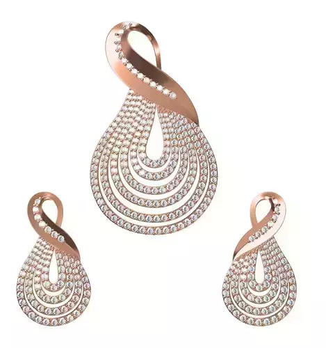 Women Earrings Pendant Set STL JCD Details